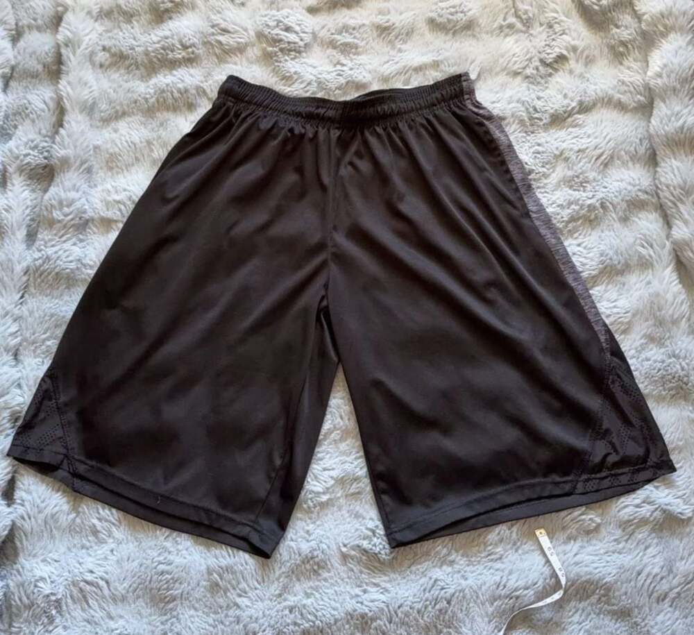 Game Time Men's Black Basketball Performance Shorts with Mesh Detail